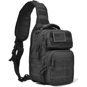 Tactical Sling Backpack Small EDC Shoulder Bag for Travel Range Hiking Black
